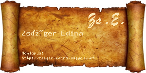 Zséger Edina névjegykártya